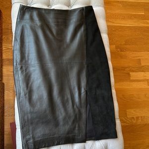 White House Black Market genuine leather skirt